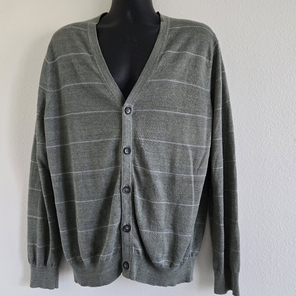 Banana Republic Cashmere Linen Blend V-neck Cardigan Sweater Size Large - Picture 2 of 15